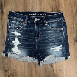 American Eagle Outfitters Women's Dark Blue Jean Shorts